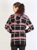 Plaid Open-Front Sweater Jacket W/ Pockets and Hood